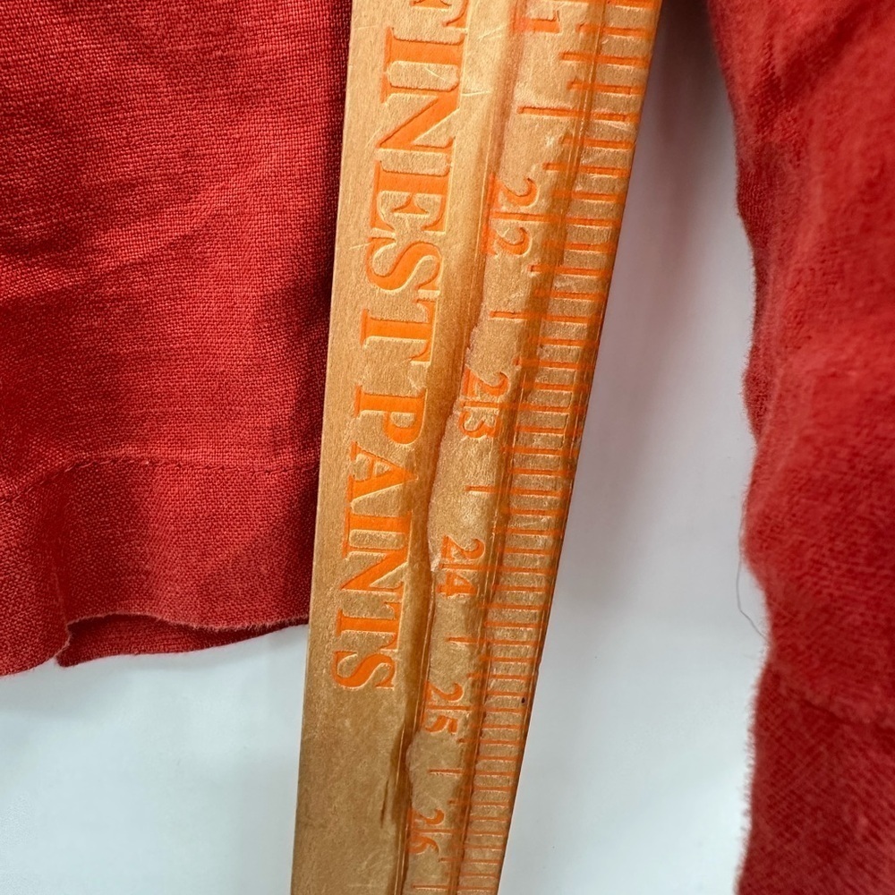 4OUR DREAMERS Linen wide leg burnt orange pull on woman Lagonlook boho capri L - Picture 11 of 14
